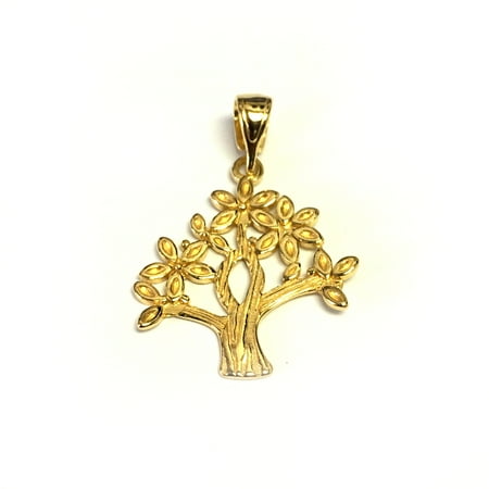 - Sterling Silver 18 Karat Gold Overlay Plated Tree Of Life Pendant