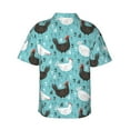 thumbnail image 3 of Balery Lovely Roosters Print Men's Hawaiian Shirts Short Sleeve Beach Shirt Relaxed Fit Vacation Button Down Shirts-X-Large, 3 of 9