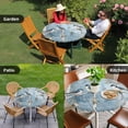 thumbnail image 4 of Oil Painting Birds Round Tablecloth for 45-54 Inch Tables, Fitted Table Cover with Elastic Edge, Vintage Animals Branches Waterproof Outdoor Table Cloth Protector for Patio Garden Dinner Picnic, 4 of 9