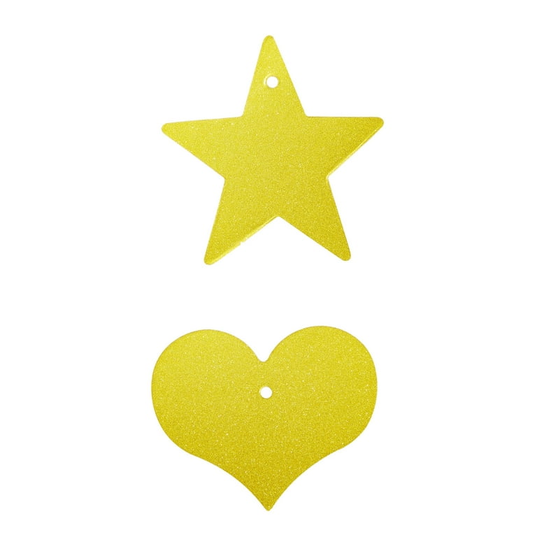 126 Pieces Make Your Own Banner Kit - DIY Banner with Gold Glitter Letters  A-Z, Numbers 0-9, Hearts, Stars, and 3 Strings 
