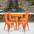 thumbnail image 2 of Flash Furniture Commercial Grade 24" Round Orange Metal Indoor-Outdoor Table Set with 4 Cafe Chairs, 2 of 5