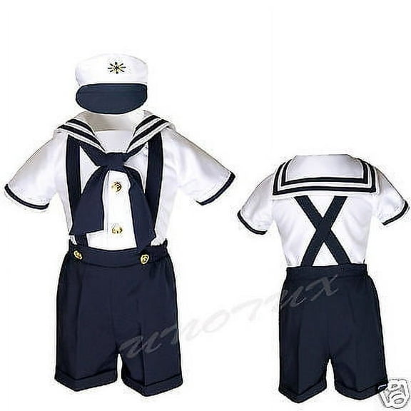 SAILOR SHORTS SUIT FOR INFANT, TODDLER & BOY NAVY OUTFITS size S,M,L,XL,2T,3T,4T