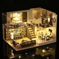thumbnail image 3 of MOJINO DIY Miniature House Kit,Book Nook Kits for Adults to Build,Wooden Dollhouse Making Kit with Furniture, Valentine's Gift Romantic Decor, 3 of 5