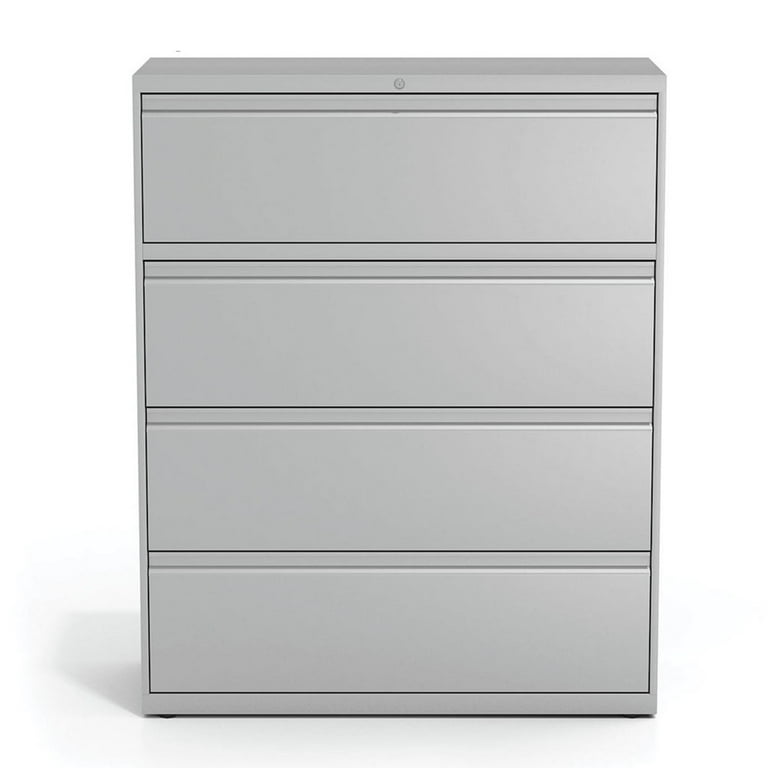 Lateral File, 4 Legal/Letter-Size File Drawers, Light Gray, 42