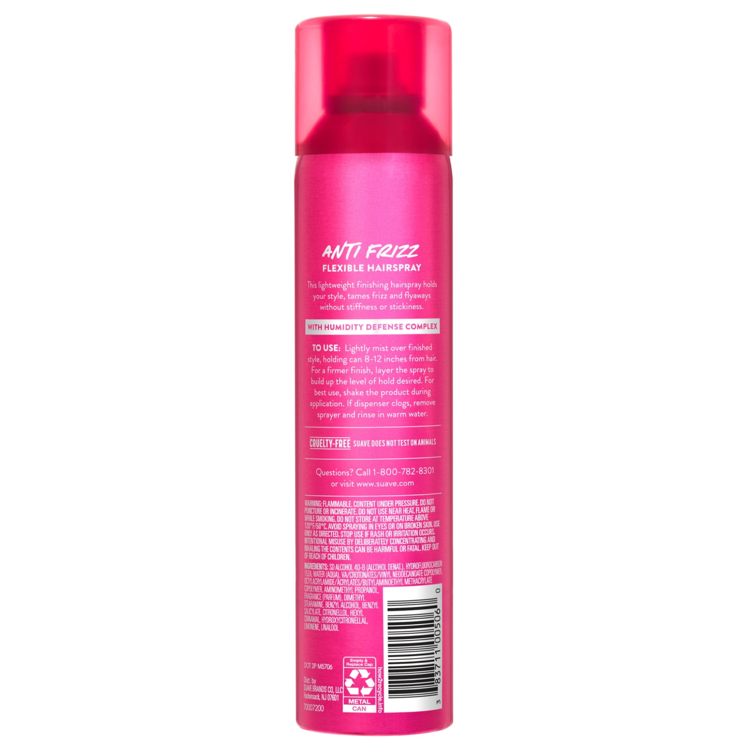 Suave Anti Frizz Flexible Hairspray For Women, Lightweight, Scented, 9.4 OZ