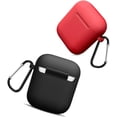 thumbnail image 2 of Compatible AirPods Case Cover Silicone Protective Skin for Apple Airpod Case 2&1 (2 Pack) (Pink-Turquoise), 2 of 7