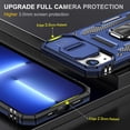 thumbnail image 3 of for iPhone 14 Plus Case with Kickstand with Camera Cover,Military-Grade Protection,Metal Ring Kickstand,Bumper Case for iPhone 14 Plus Case,Blue 5-IP14plus-03, 3 of 14