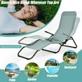 thumbnail image 6 of Gymax 2 PCS Outdoor Chaise Lounge Folding Stacking Reclining Chairs, 6 of 9