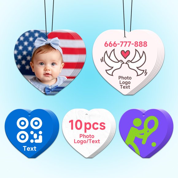 Ambientador en forma de corazón personalizado de doble cara CDBUY
