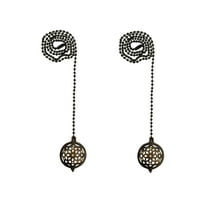 Royal Designs 24 Inch Adjustable Ceiling Fan Pull Chain Extension with Lustering Lotus Ornament, Oil Rubbed Bronze, Set of 2