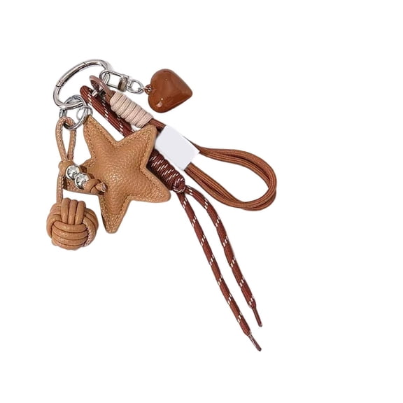 Unique Five Point Star Heart Bag Charm Portable Versatile Purse Accessory for Daily Use