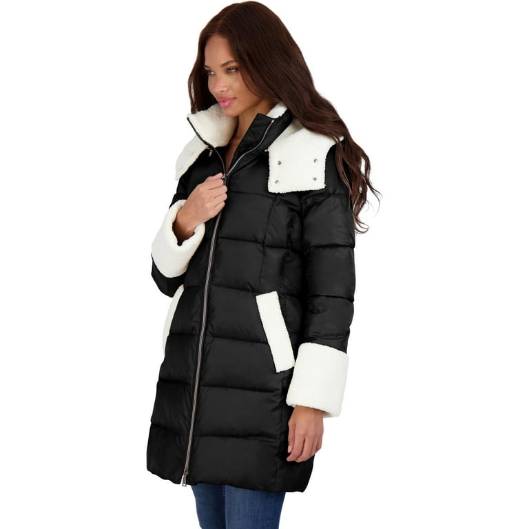 Tahari Tilly Women s Quilted Mid Length Removable Sherpa Lined