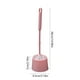 thumbnail image 3 of Juego de cepillo y limpiador para inodoro compacto con mango ergonómico, diseño moderno, base de drenaje hueca y cabezal de cepillo suave para la limpieza del baño, gris/rosa/verde., 3 of 6