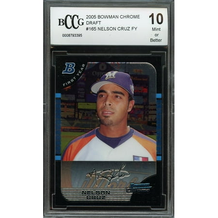 2005 Bowman Chrome Football Card - 2005 bowman chrome draft #165 NELSON CRUZ seattle mariners rookie BGS BCCG 10
