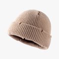 thumbnail image 2 of Penkiiy Beanie Hat Roll-up Edge Skullcap Fisherman Beanie for Men Women Winter Warm Knit Caps Fisherman Unisex Khaki, 2 of 2