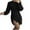 Black(Fashion), variant on ZHYou Womens Knit Sweater Dresses Long Sleeve High Neck Ribbed Mini Dress Stretch Bodycon Side Slit Skirts,Blue,L
