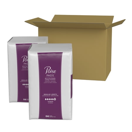 Poise Incontinence Pads for Women, Ultimate Absorbency, Regular, 112 Ct