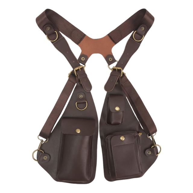 Bolso de hombro para axila, estilo vintage, para exteriores, tipo mochila oculta, tipo chaleco Marrón