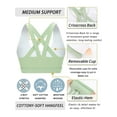 thumbnail image 2 of Womens Fitness Sports Bra, Criss-Cross Back Padded Strappy Sports Bras Medium Support Yoga Bra with Removable Cups, 2 of 8