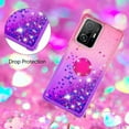 thumbnail image 5 of Case for Xiaomi 11T with Magnetic Ring Kickstand, Gradient Quicksand Glitter Flowing Liquid Floating Women Girls Cute Phone Case Clear TPU Cover for Xiaomi 11T Pro JB Pink Mauve, 5 of 14
