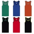 thumbnail image 3 of Buyless Fashion Boys Scoop Neck Tagless Undershirts Soft Cotton Tank Top (6 Pack) 4-5, 3 of 7
