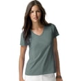 thumbnail image 1 of Hanes T-Shirt à Col en V Nano-T pour Femmes, m, Vert Vintage, 1 of 3
