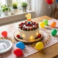 thumbnail image 4 of Number Birthday Candle, Glitter Rainbow Cartoon, 1 Piece,Suitable for First Birthday Party Cake Decoration, 4 of 5
