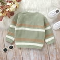 thumbnail image 5 of Boys Sweater Toddler Baby Crewneck Striped Kids Pullover Shirt Winter Warm Coat Winter Clothes Knit Sweater 12-18 Months, 5 of 8
