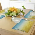 thumbnail image 4 of Ambesonne Yellow and Blue Place Mats Set of 4, Dreamy Beach, Standard Size, Sky Blue Yellow, 4 of 6