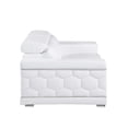 thumbnail image 5 of HomeRoots 546441 29 x 71 x 41 in. White & Silver Genuine Leather Love Seat Sofa, 5 of 11