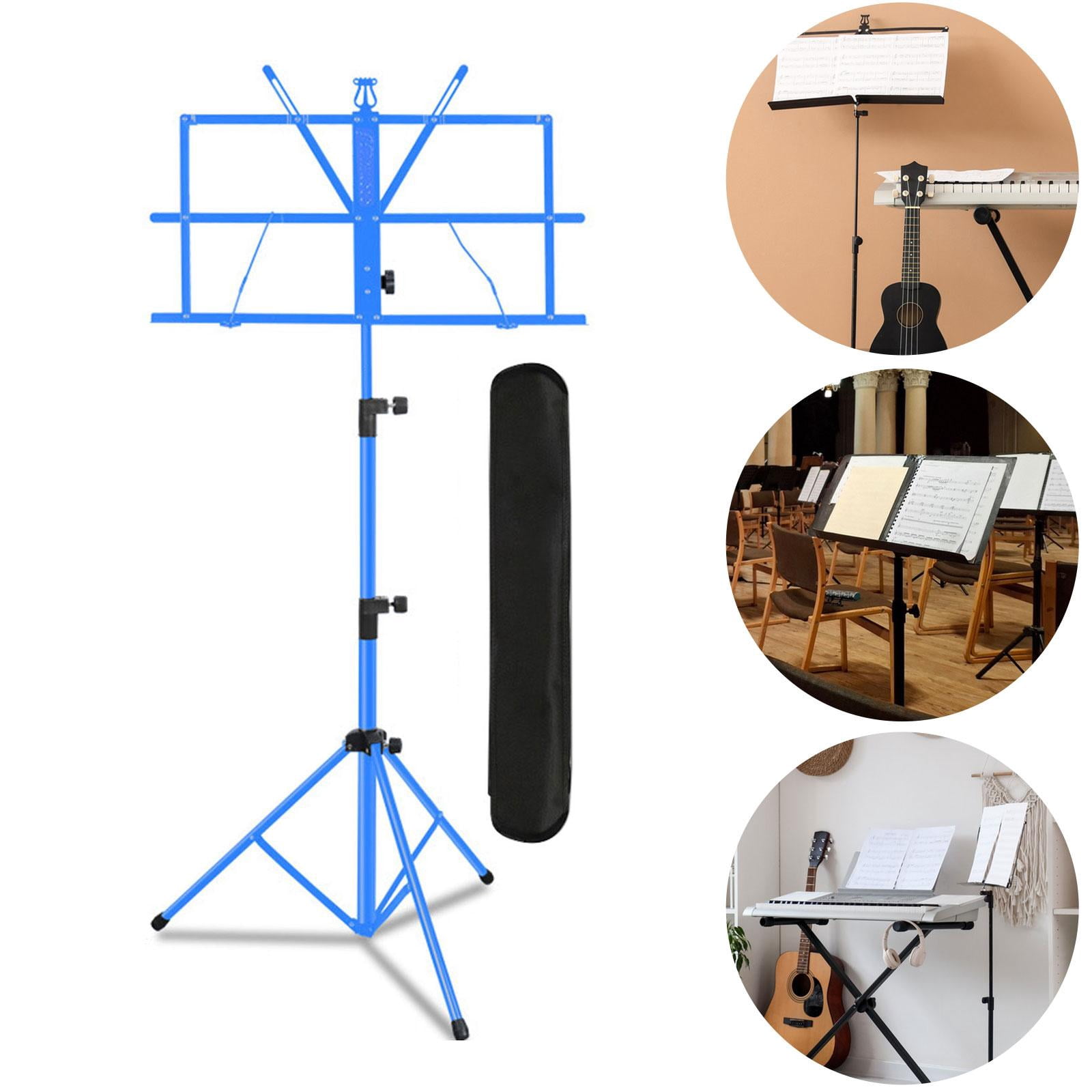 MERIGLARE Sheet Music Stand Height Adjustable Stable Anti Slip Music Note Holder Book Stand for Travel Classroom Orchestra Band Blue