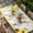 Yellow Beige, variant on Sunflower Floral Table Cloths for 5 Foot Rectangle Tables, Farmhouse Pastoral Daisy Bees Beige Burlap Patio Waterproof Elastic Fitted Tablecloths, Washable Rectangular Table Cover for Camping