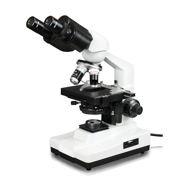 Vision Scientific VME0007-B-100-LD Binocular Compound Microscope, 10x WF & 20x WF Eyepieces, 40x-2000x Magnification, LED Illumination, Coaxial Coarse & Fine Focus, 1.25 N.A. Abbe Condenser