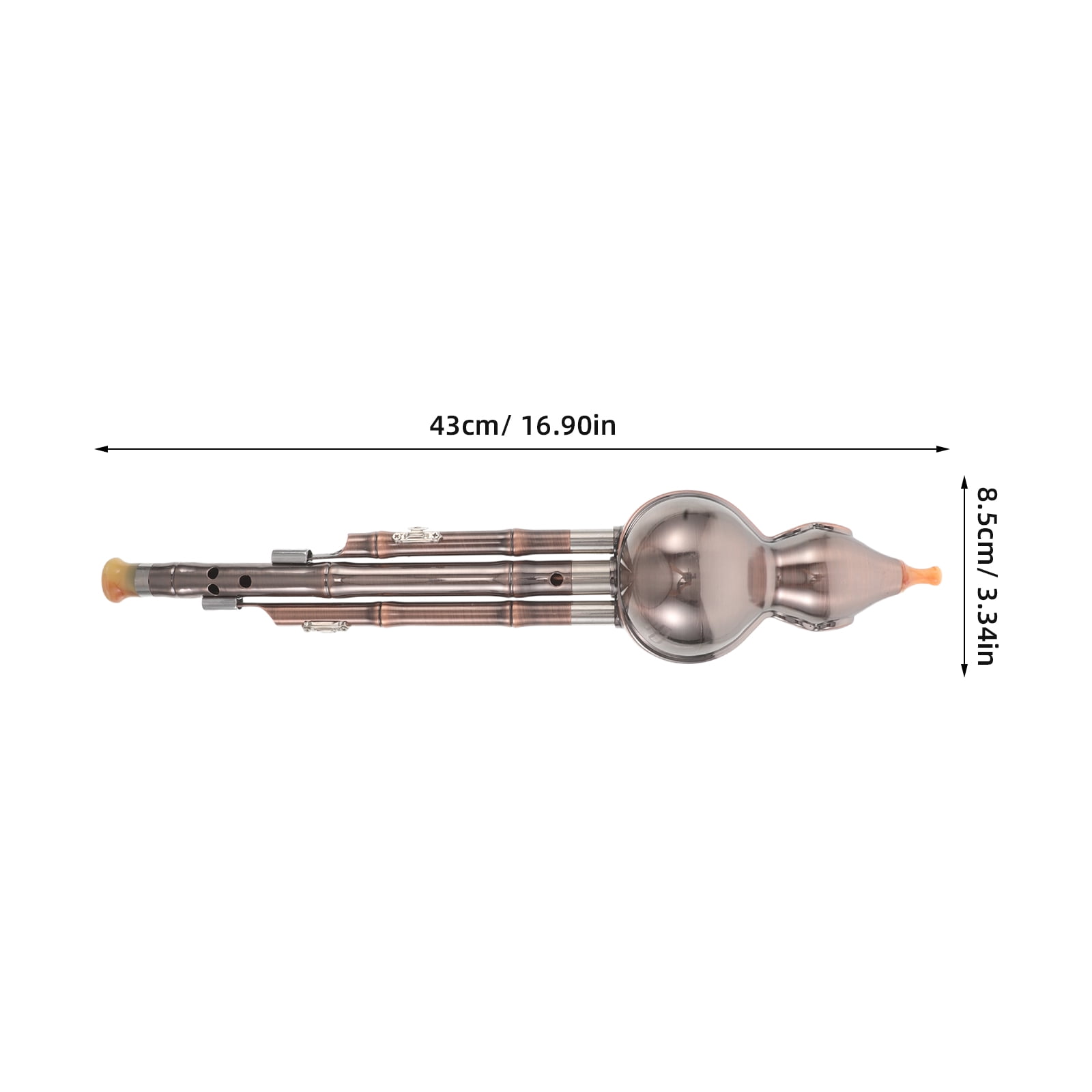OUNONA Chinese B Key Hulusi Flute Coffee with Copper Plated Finish for Student Performance