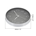 thumbnail image 2 of Uxcell 12" Wall Clock Battery Operated Silent Non Ticking Round Clock, Gray White, 2 of 6