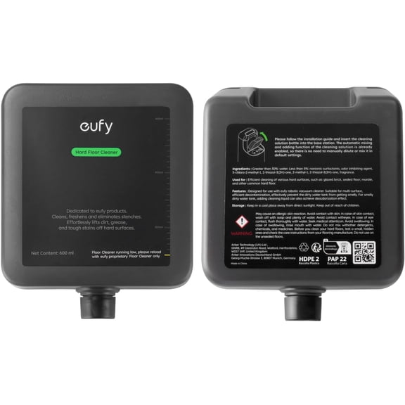 eufy Hard Floor Cleaner for Omni S1 Pro/S1, Safe and Gentle for Hand, Automatically Mix Without Manual Dilution, 600ml