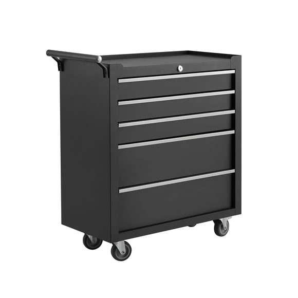 Rolling Tool Chest, 5 Drawers Tool Storage Cabinet with Wheels, Portable Tool Cabinet Organizer with Locking System & Drawer Liners,Universal Lockable Wheels, Tool Storage Cart for Garage, Workshop