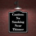 thumbnail image 2 of Caution No Smoking Near Thinner BLACK Aluminum Composite Sign 15''x18'', 2 of 9