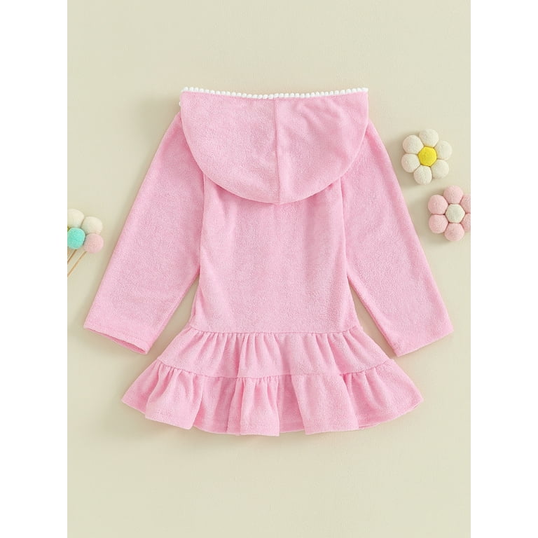 Bagilaanoe Little Girl Hoodie Dress Toddler Solid Color Bagilaanoe Little Girl Hoodie Dress Toddler Solid Color