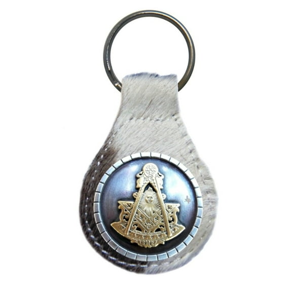 Masonic Past Master leather key fob or keychain Hair
