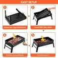thumbnail image 6 of YouLoveIt Foldable BBQ Grill Camping Barbecue Smoker Portable Stainless Steel Smoker BBQ, Charcoal Grill for Picnic Garden Terrace Camping Travel, 17.7x11.0x8.7", 6 of 8