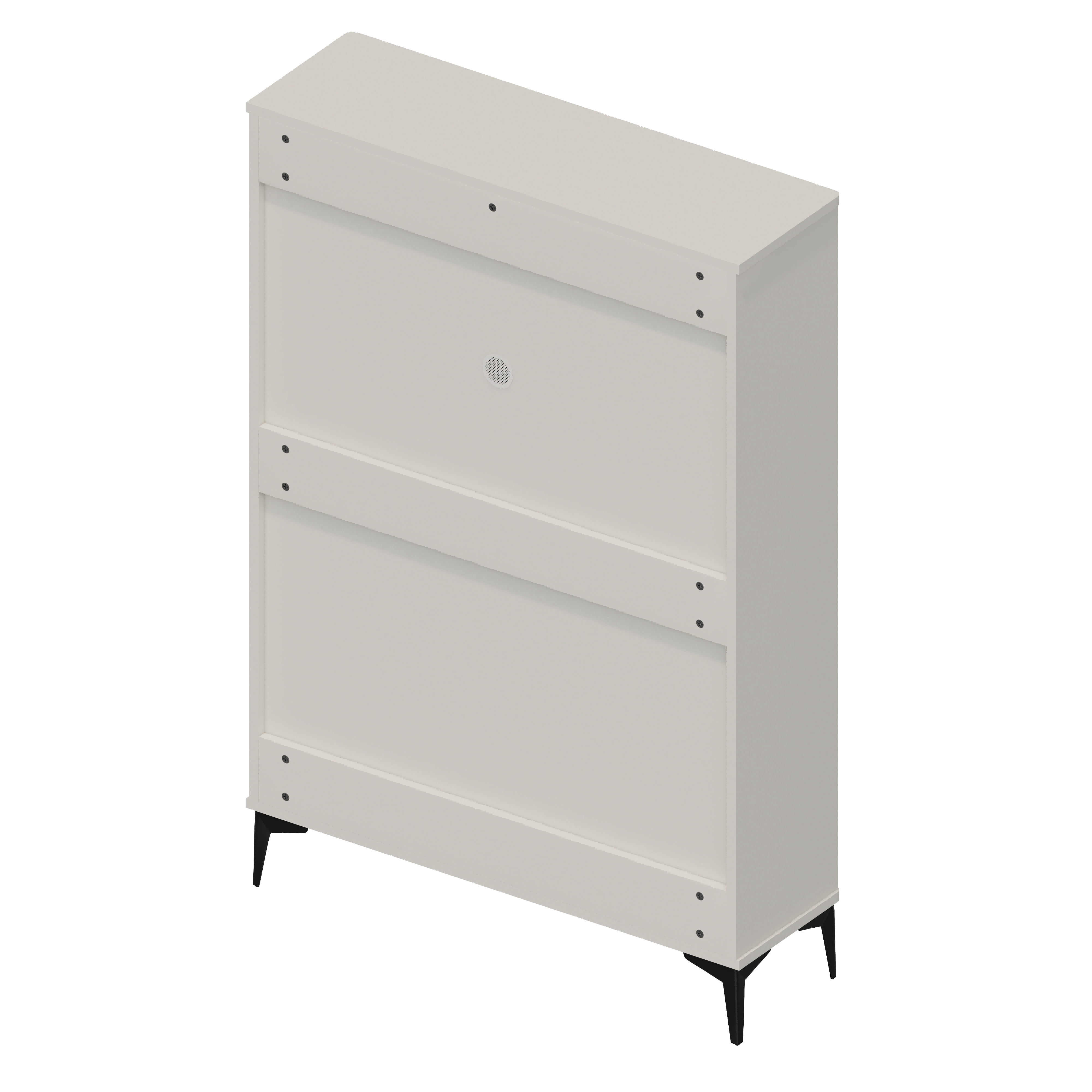 Miniyam Shoe Cabinet, Flip Down Storage Organizer for Entryway, White