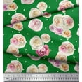 thumbnail image 2 of Soimoi Green polyester Crepe Fabric Dot & Ranunculus Floral Print Fabric by Yard 52 Inch Wide, 2 of 3
