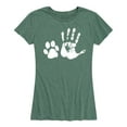 thumbnail image 1 of Instant Message - Hand And Paw Print - Women's Short Sleeve Graphic T-Shirt, 1 of 4