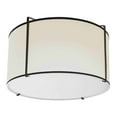 thumbnail image 1 of Dainolite Trapezoid 2-Light 80W Fabric Flush Mount Light in Cream/Black, 1 of 1