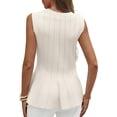 thumbnail image 6 of Sleeveless Knit Tops Slim Fit Ribbed Peplum Sweater Vest, 6 of 7