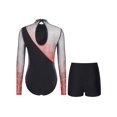thumbnail image 2 of dPois Justaucorps à Manches Longues pour Femmes avec Short Tenue de Patinage Artistique Danse Contemporaine Rouge P, 2 of 6