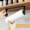 thumbnail image 5 of Paper Towel Holder Black Stainless Steel, Under Cabinet Paper Towel Holder Wall Mount, Self Adhesive or Screws, Kitchen Bathroom Paper Towel Holder Hanging Under Counter Space Saving Roll Holder, 5 of 5