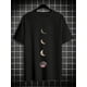 thumbnail image 3 of Men'S Casual Crew Neck T-Shirt, 100% Polyester Knit Fabric, Regular Fit, Short Sleeve, with Crescent Moon Graphic, for Daily & Weekend Casual Wear, 3 of 6