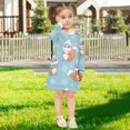 thumbnail image 5 of Girls' long-sleeved dress Squirrel Snowflake Girls' A-line dress with ribbed cuffs Soft and comfortable, 5 of 6